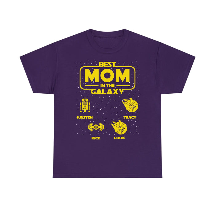 Personalized Best Mom In The Galaxy Shirt, Custom  Galaxy Kid's Name Shirt for Mom, Mother's Day Gifts