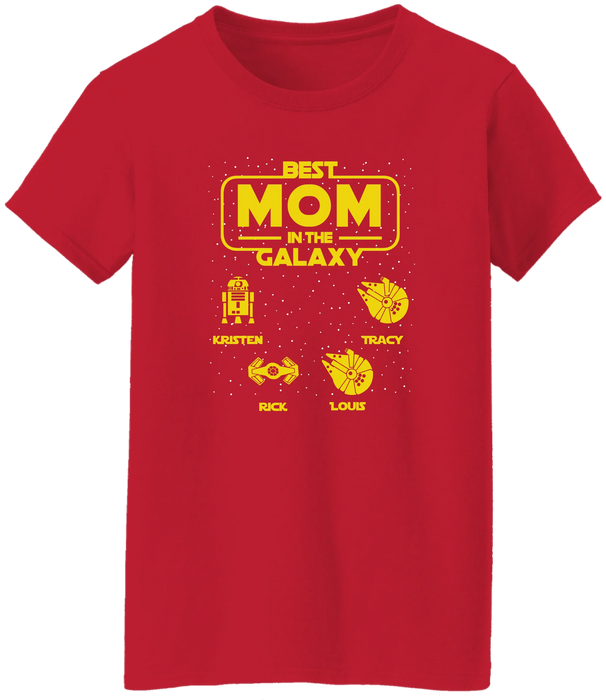 Personalized Best Mom In The Galaxy Shirt, Custom  Galaxy Kid's Name Shirt for Mom, Mother's Day Gifts