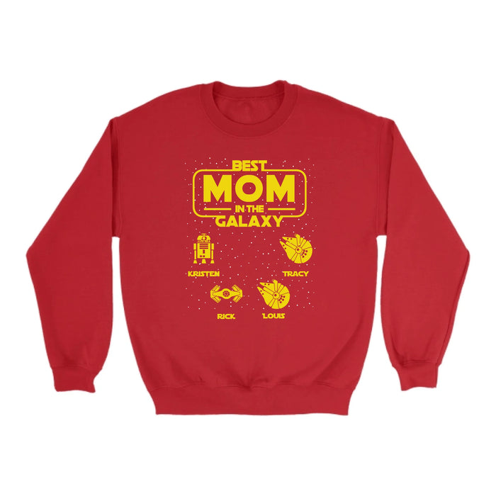 Personalized Best Mom In The Galaxy Shirt, Custom  Galaxy Kid's Name Shirt for Mom, Mother's Day Gifts