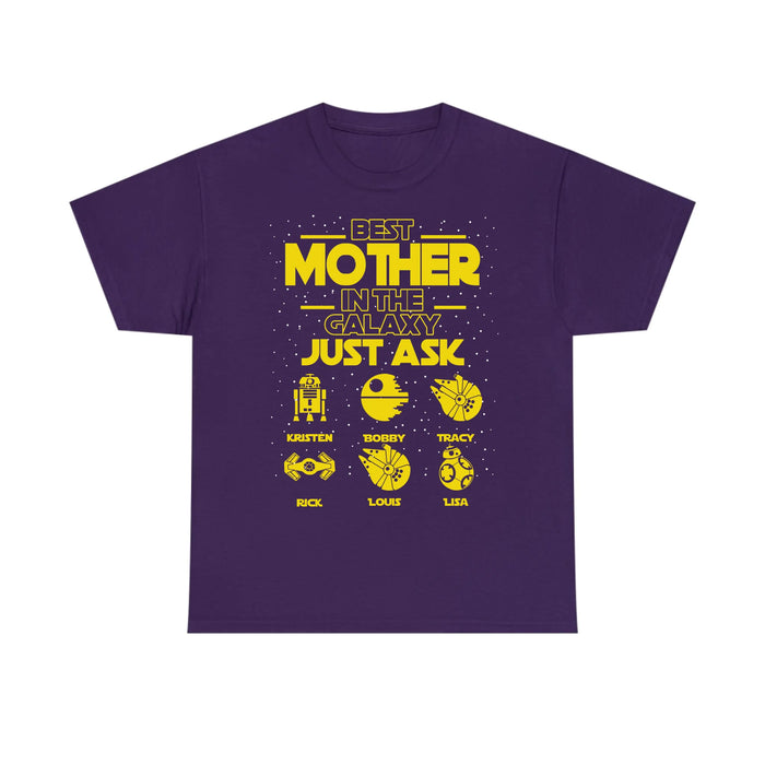 Personalized Best Mother In The Galaxy Shirt, Custom Galaxy Kid's Name Shirt for Mom, Mother's Day Gifts