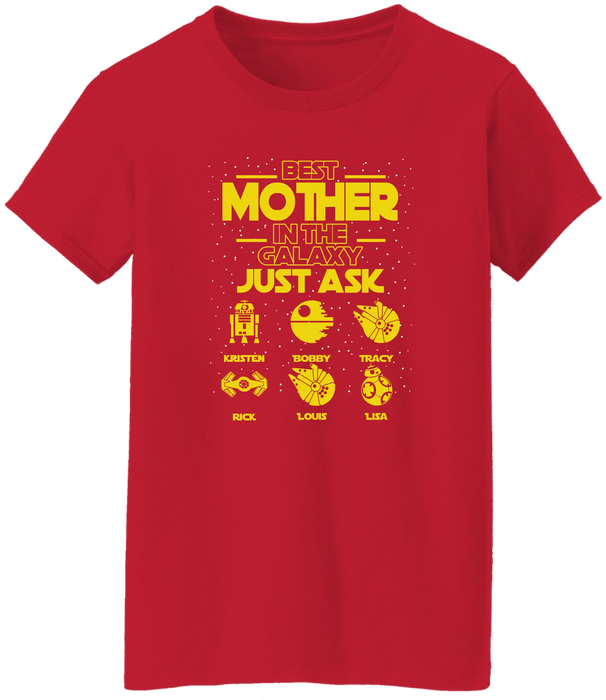 Personalized Best Mother In The Galaxy Shirt, Custom Galaxy Kid's Name Shirt for Mom, Mother's Day Gifts