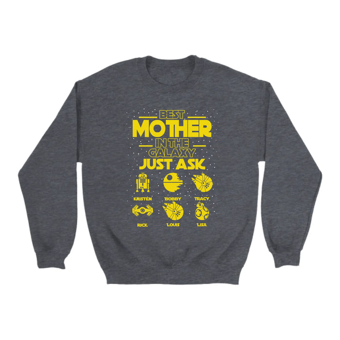 Personalized Best Mother In The Galaxy Shirt, Custom Galaxy Kid's Name Shirt for Mom, Mother's Day Gifts