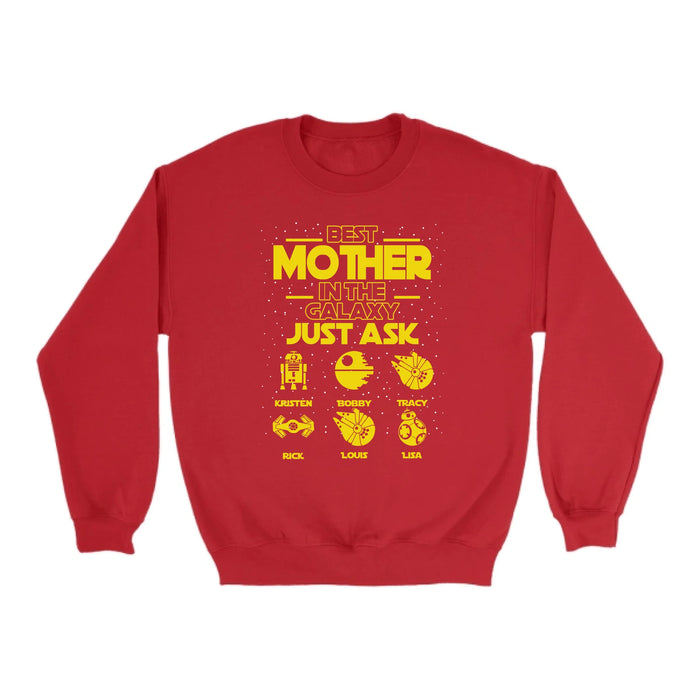 Personalized Best Mother In The Galaxy Shirt, Custom Galaxy Kid's Name Shirt for Mom, Mother's Day Gifts