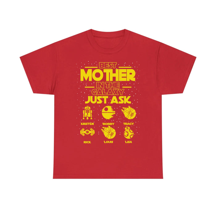 Personalized Best Mother In The Galaxy Shirt, Custom Galaxy Kid's Name Shirt for Mom, Mother's Day Gifts