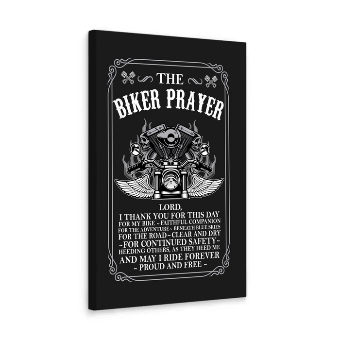 The Biker Prayer Canvas Prints, Gift For Biker, Motorcycle Riding Lovers