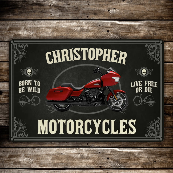 Personalized Born To Be Wild Live Free Or Die Doormat, Custom Motorcycle Doormat, Gift for Biker, Motorcycle Lovers