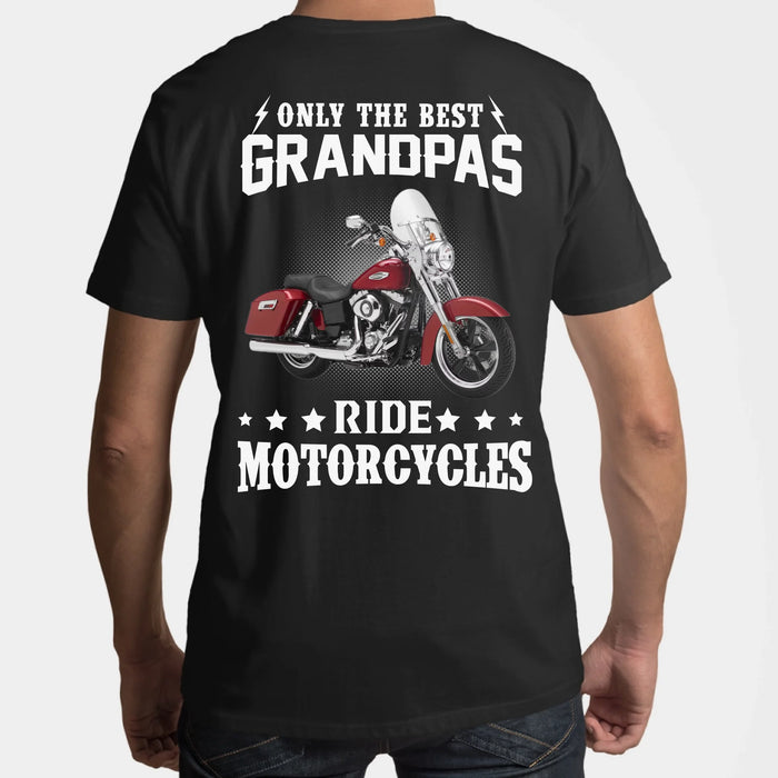 Personalized Only The Best Grandpas Ride Motorcycles Shirt, Custom Motorcycle Photo Shirt, Gift for For Grandpa, Motorcycle Lovers