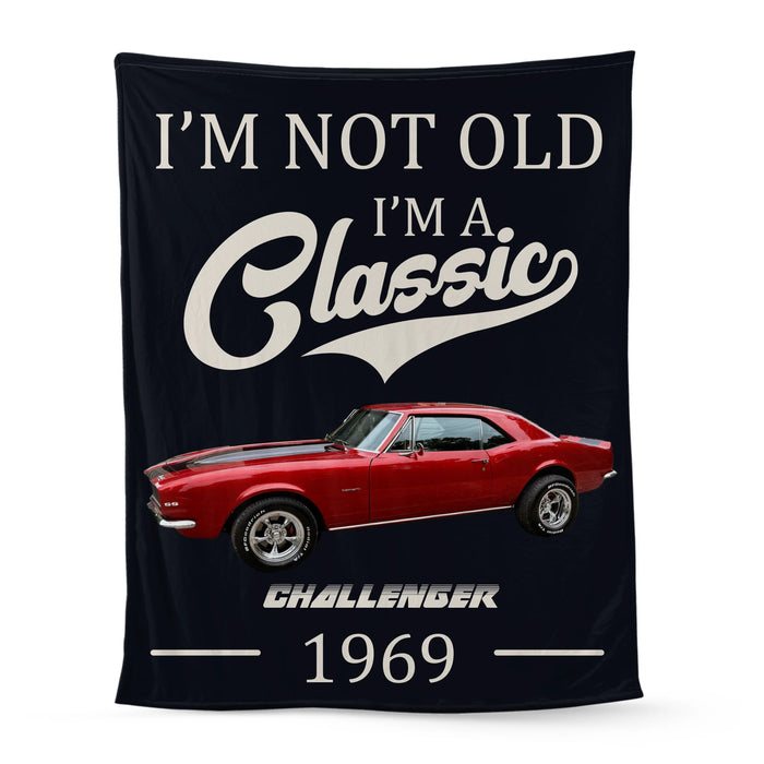 Personalized I'm Not Old I'm A Classic Blanket, Custom Car Photo Blanket Gift for Car Guy, Him, Car Lover