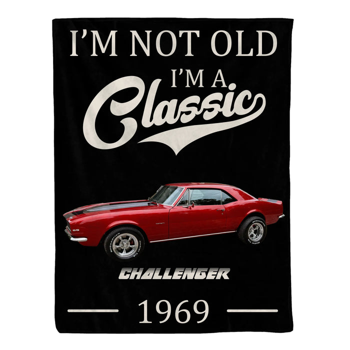 Personalized I'm Not Old I'm A Classic Blanket, Custom Car Photo Blanket Gift for Car Guy, Him, Car Lover