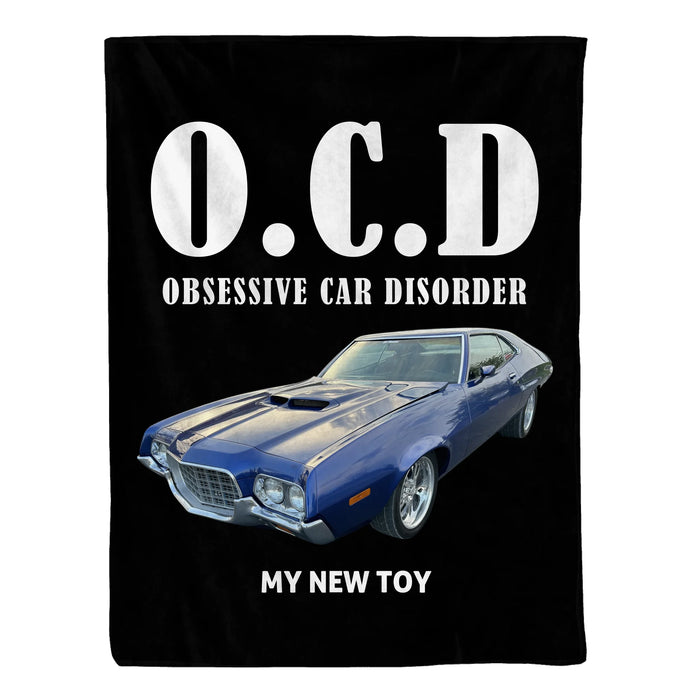Personalized Obsessive Car Disorder Blanket, Custom Car Photo Blanket Gift for Car Guy, Him, Car Lover