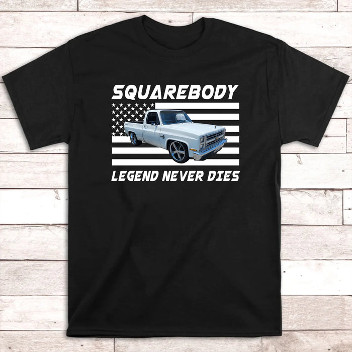 Personalized Squarebody Legend Never Dies Shirt, Custom Car Photo Shirt, Gift for For Him, Car Enthusiasts