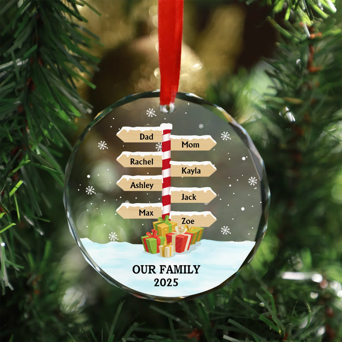 Personalized Our Family Christmas 2025 Glass Ornament, Custom Family Tree  Ornament 2025