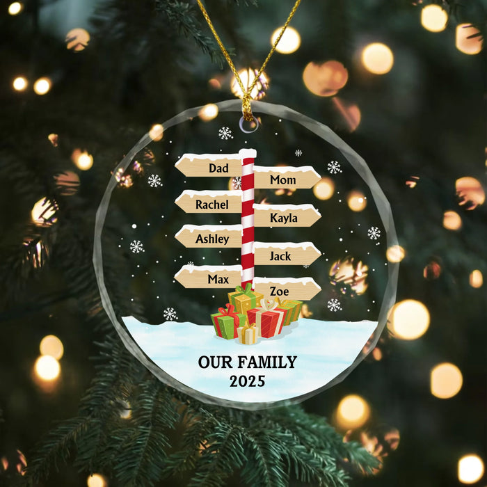 Personalized Our Family Christmas 2025 Glass Ornament, Custom Family Tree  Ornament 2025