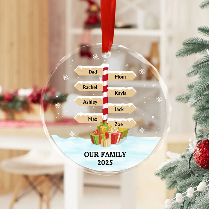 Personalized Our Family Christmas 2025 Glass Ornament, Custom Family Tree  Ornament 2025