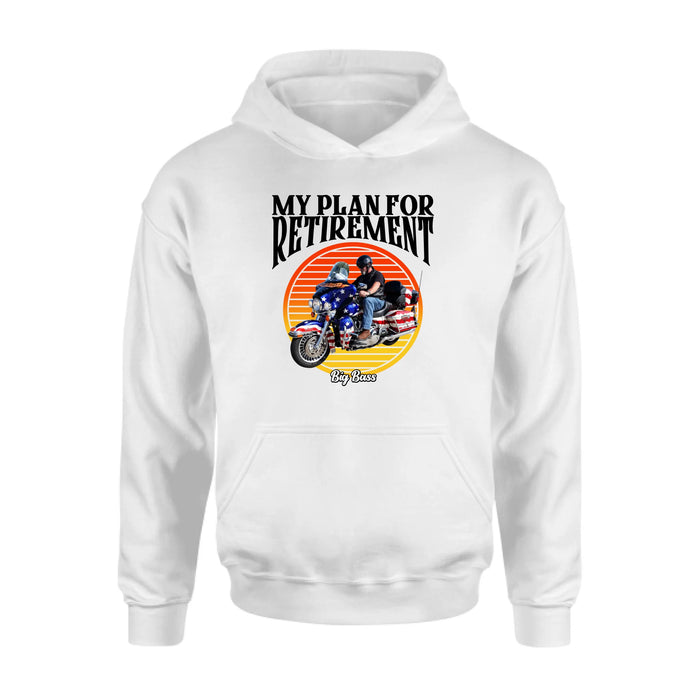 Personalized My Plan For Retirement Shirt, Custom Motorcycle Photo Shirt, Gift for Him, Motorcycle Enthusiasts