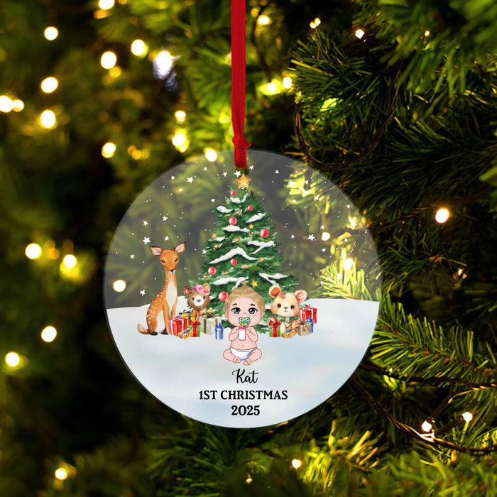 Baby First Christmas 2025 - Personalized Christmas Gifts Custom Acrylic Ornament For Baby, For New Parents