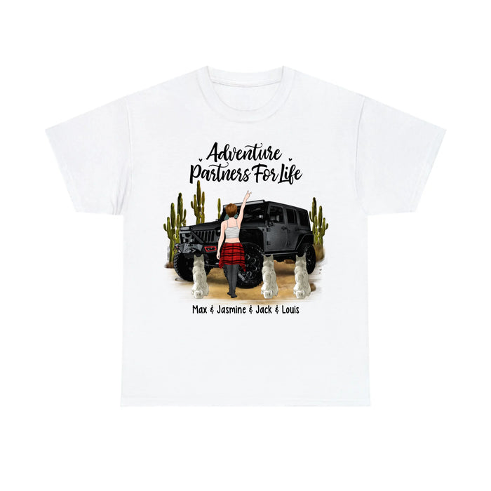 Adventure Partners For Life - Personalized Shirt For Adventure Girl, Dogs and Car Lovers