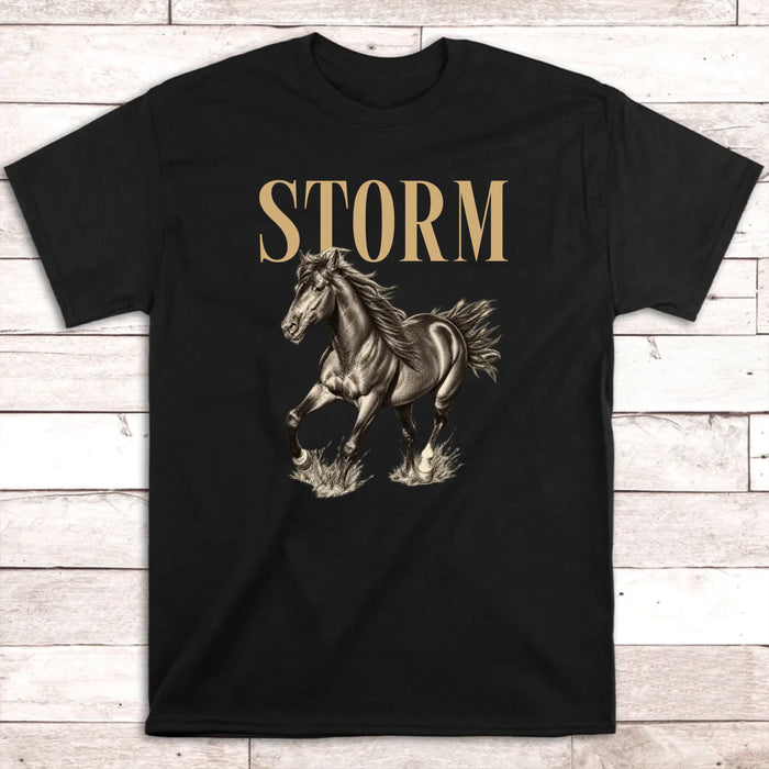Personalized Vintage Horse Photo Shirt, Custom Pet Photo And Name Shirt, Horse Lover Gift