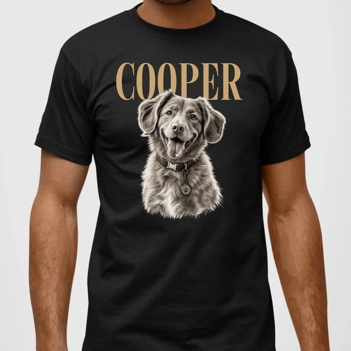 Personalized Vintage Dog Photo Shirt, Custom Pet Photo And Name Shirt, Dog Lover Gift