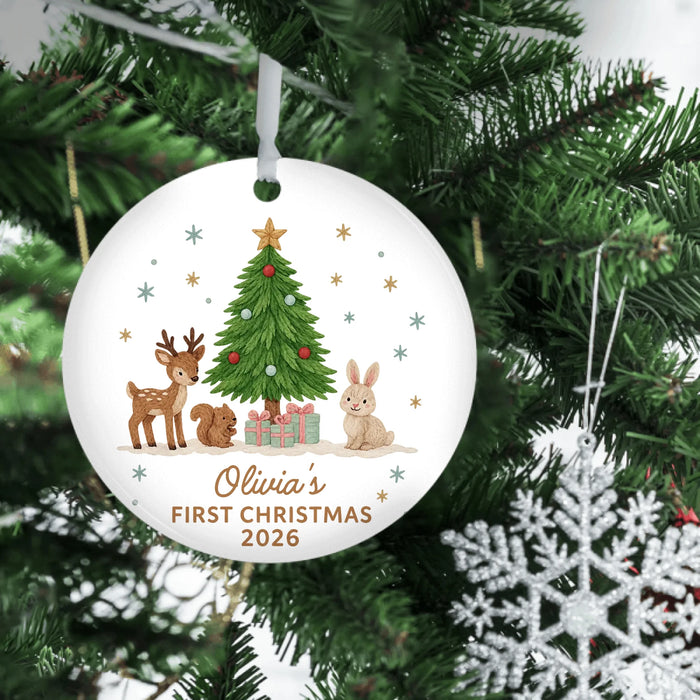Personalized Baby First Christmas Ornament 2026, Custom Baby Name Christmas Ceramic Ornament, New Baby Keepsake Ornament