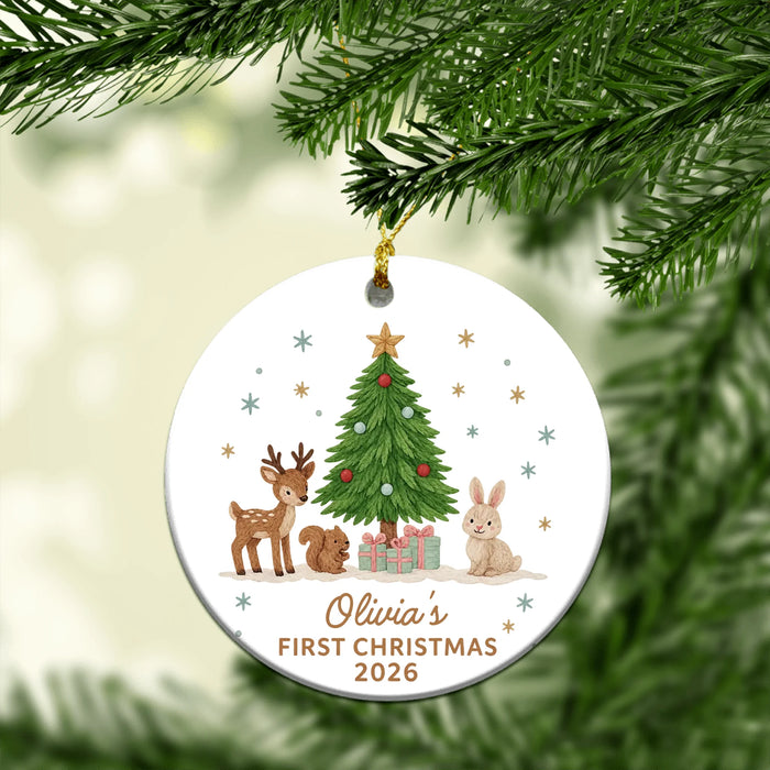 Personalized Baby First Christmas Ornament 2026, Custom Baby Name Christmas Ceramic Ornament, New Baby Keepsake Ornament