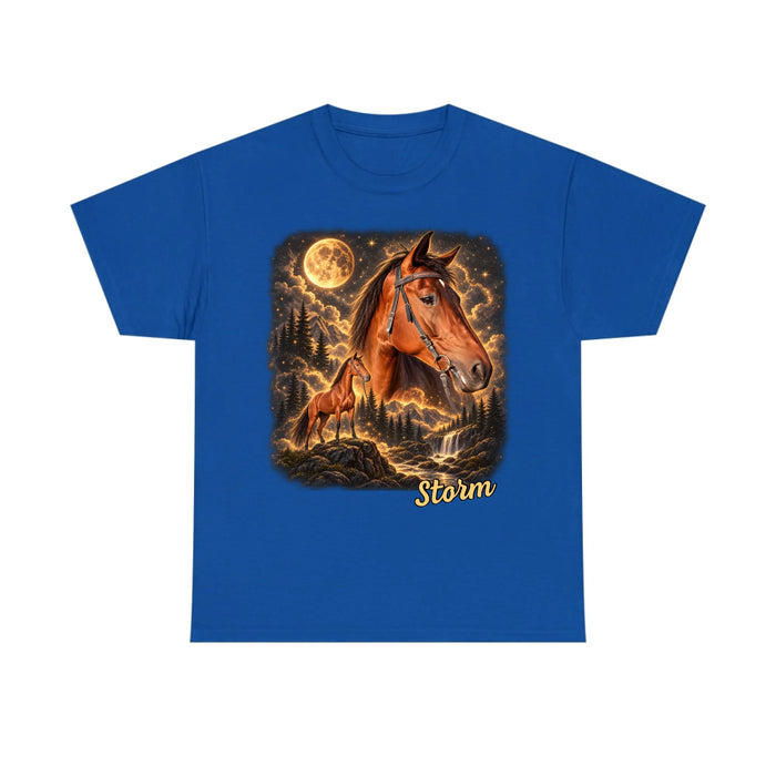 Personalized Wilderness Vintage Horse Shirt, Custom Howling to the Moon Pet Portrait from Photo