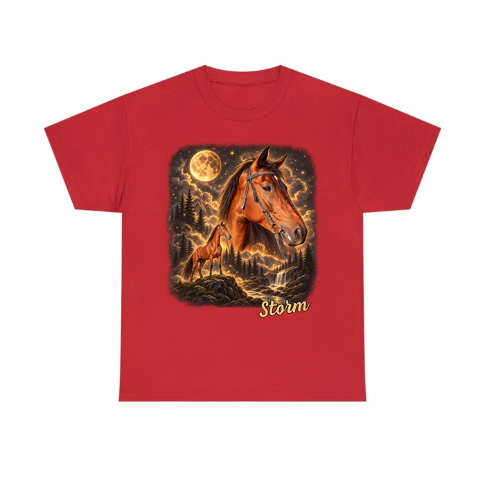 Personalized Wilderness Vintage Horse Shirt, Custom Howling to the Moon Pet Portrait from Photo