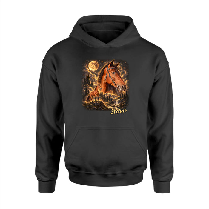 Personalized Wilderness Vintage Horse Shirt, Custom Howling to the Moon Pet Portrait from Photo