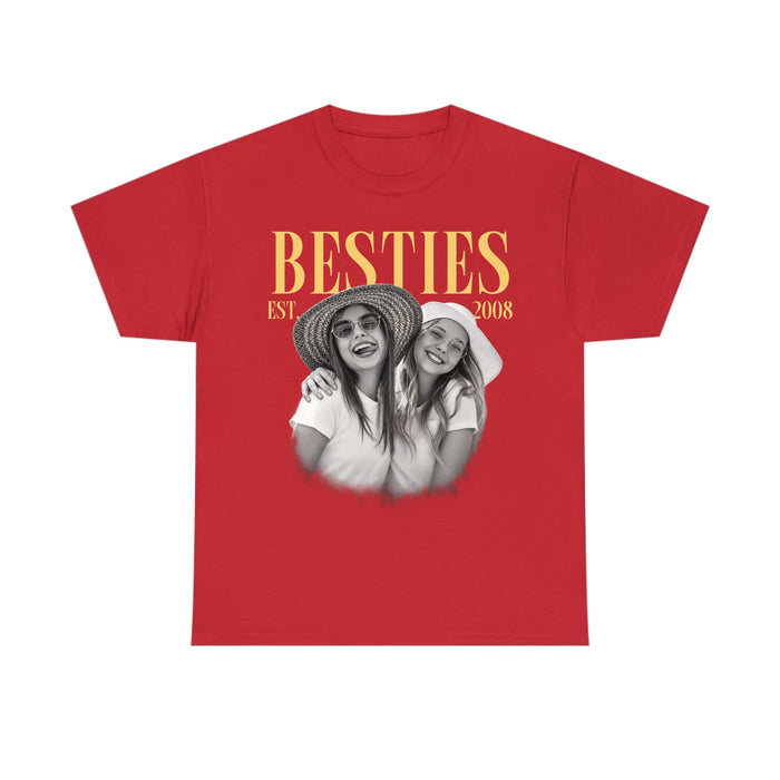 Personalized Vintage Photo Bestie Shirt, Custom Photo Best Friend Shirt, Friendship Gift, Birthday Gift for Friend