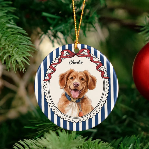 Charlie Dog on a Festive Ceramic Ornament-3