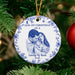 Blue chinoiserie family Christmas ornament (1)