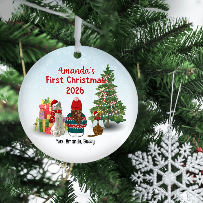 Personalized Ornament, Up To 2 Pets, Baby's First Christmas 2026, Kid With Pets, Christmas Gift For Family, Dog Lovers, Cat Lovers