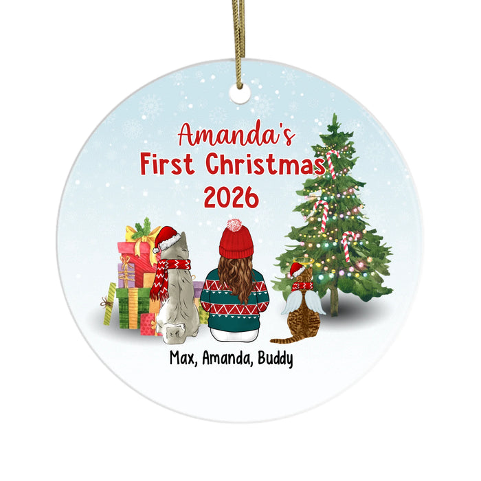 Personalized Ornament, Up To 2 Pets, Baby's First Christmas 2026, Kid With Pets, Christmas Gift For Family, Dog Lovers, Cat Lovers