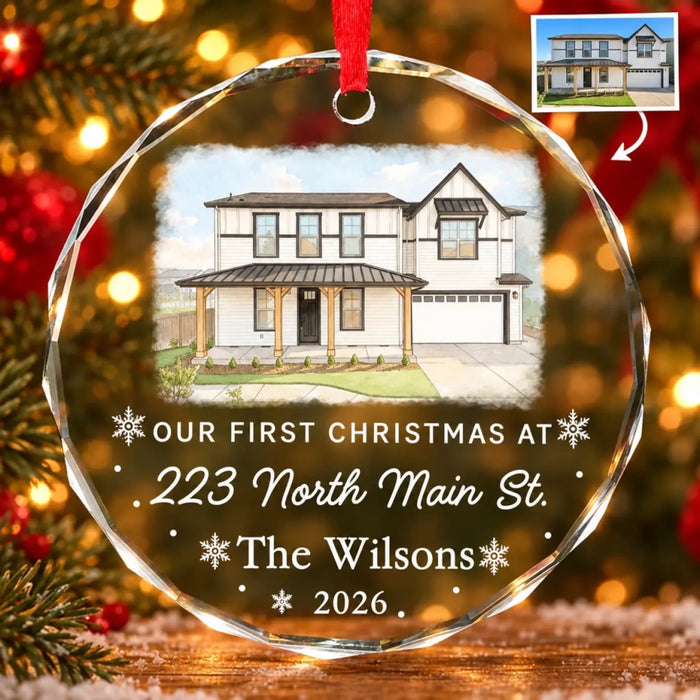 Watercolor Farmhouse Christmas Ornament Mockup