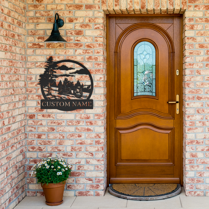 Custom_Motorcycle_Riding_Metal_Sign_-_Pe_Black_Brick_Entrance_Mockup.png