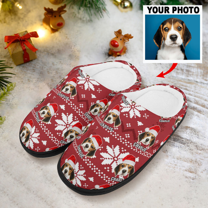 Personalized Custom Photo Dog Cat Slippers, Unisex Home Slippers, Christmas Gift For Her, Him