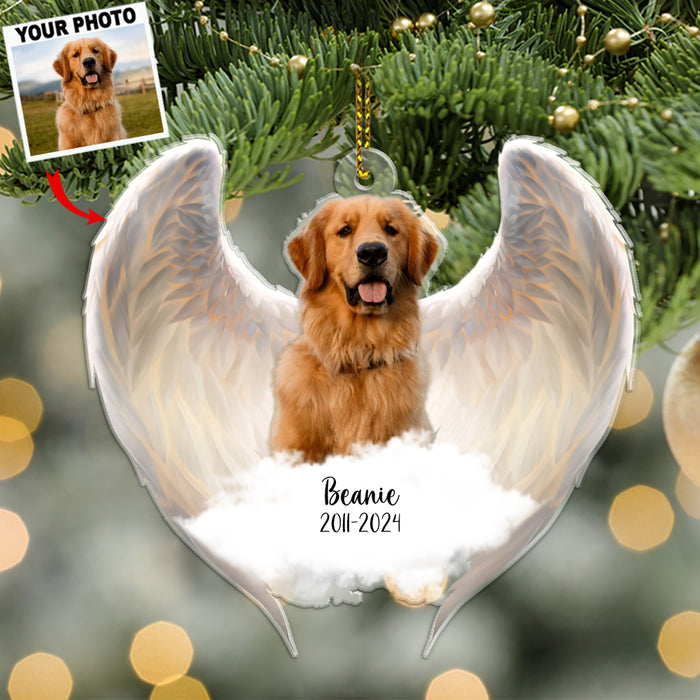 Customized Your Photo Ornament - Personalized Memorial Photo Upload Acrylic Ornament, Christmas Gifts For Pet Lovers