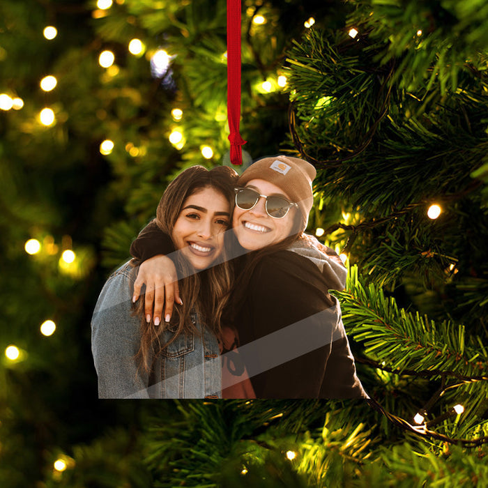 Customized Your Photo Ornament - Personalized Photo Upload Acrylic Ornament, Christmas Gifts For Besties, Soul Sisters