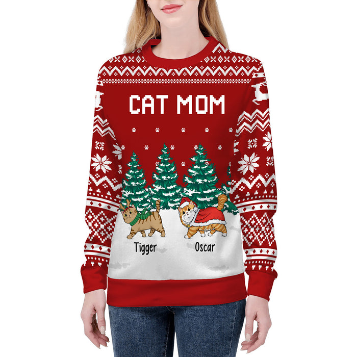 Merry Catmas - Personalized Custom Unisex Ugly Christmas Sweater, Christmas Gift Cat Lovers