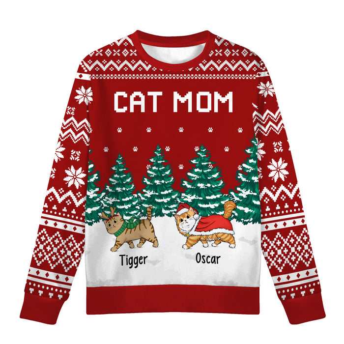 Merry Catmas - Personalized Custom Unisex Ugly Christmas Sweater, Christmas Gift Cat Lovers