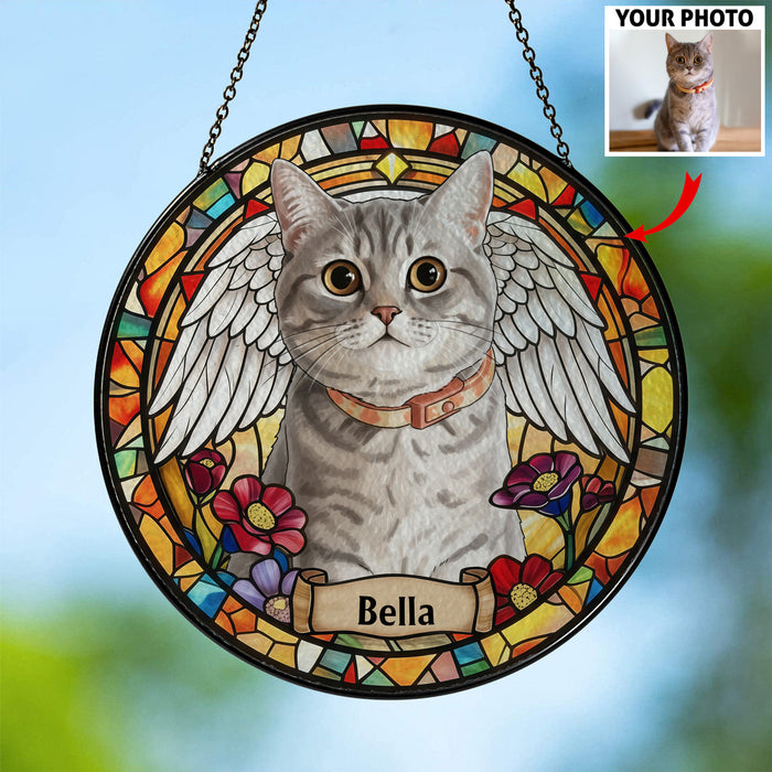 Personalized Dog Memorial Stained Glass Suncatcher, Custom Photo Dog Memorial, Loss of Dog Sympathy Gift, Dog Remembrance Puppy Loss Gift