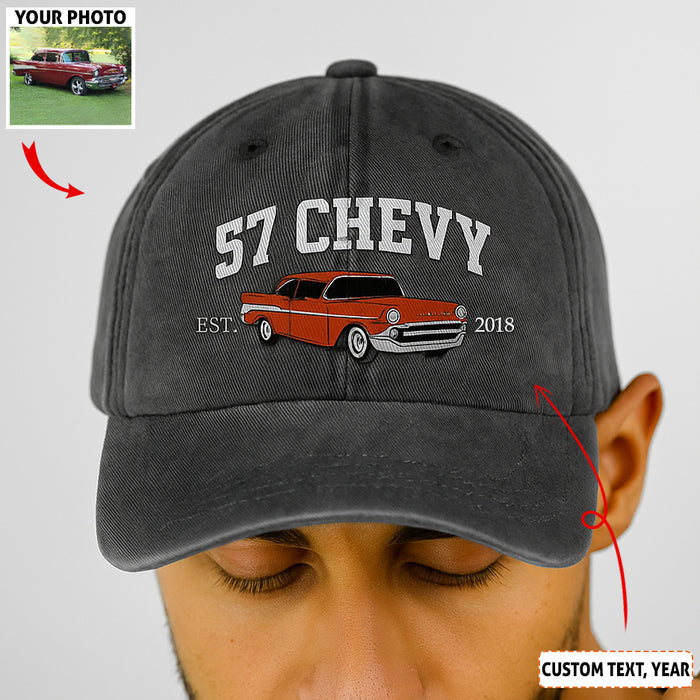 Custom Car Embroidered Hat, Car Photo Embroidered, Car Lover Gift