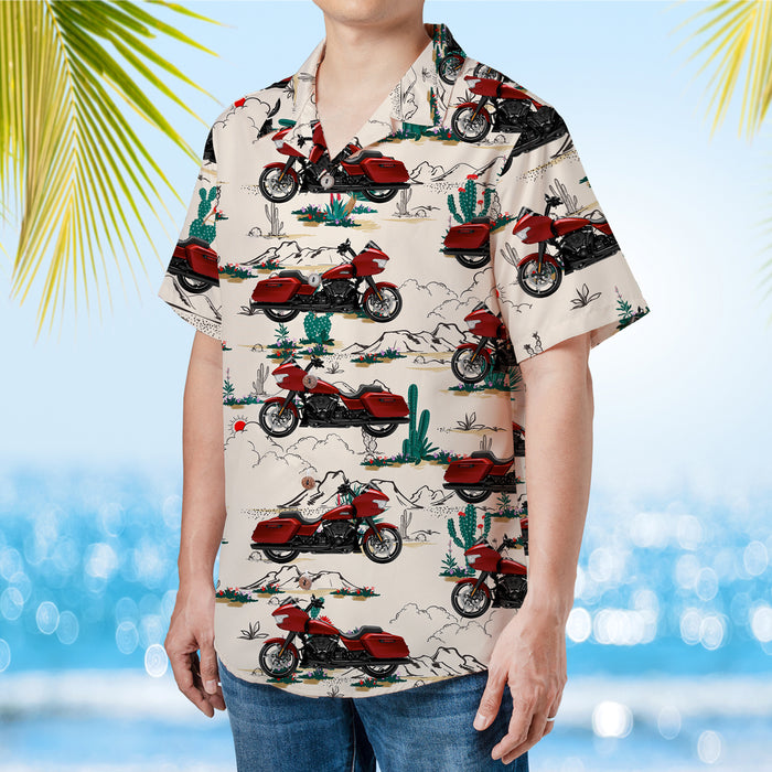 Personalized Upload Motor Car Photo Hawaiian Shirt, Custom Vehicle Photo Vintage Desert Pattern Men's Hawaiian Shirt