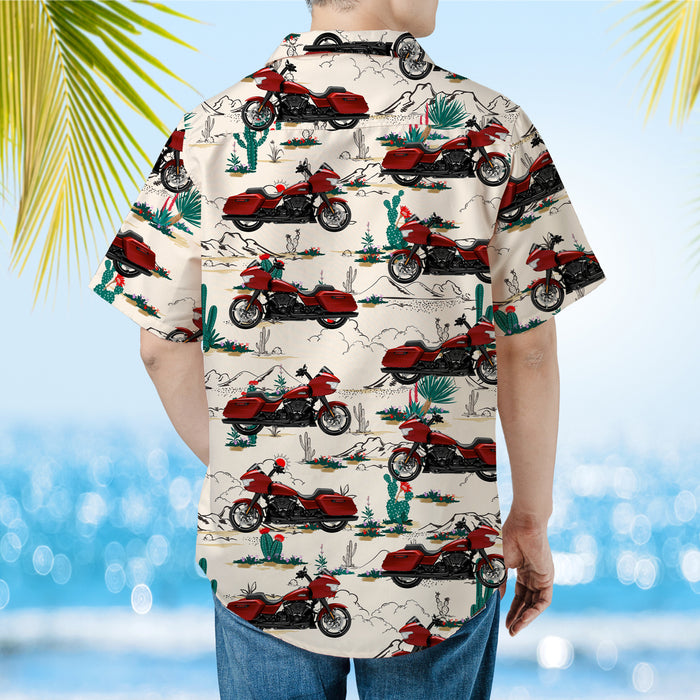 Personalized Upload Motor Car Photo Hawaiian Shirt, Custom Vehicle Photo Vintage Desert Pattern Men's Hawaiian Shirt
