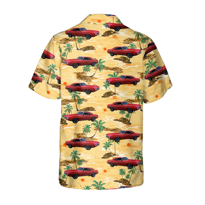 Personalized Upload Car Photo Hawaiian Shirt, Custom Vehicle Photo Sunset Beach Aloha Hawaiian Shirt