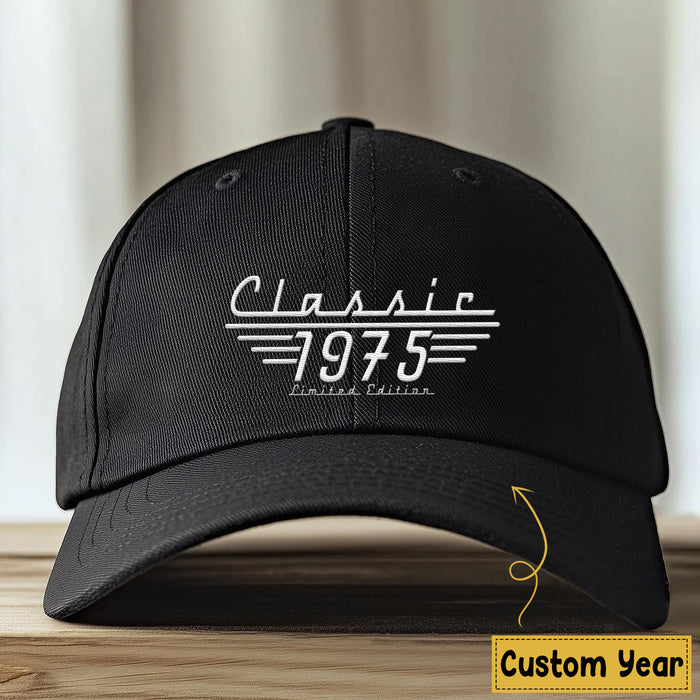 Custom Classic Limited Edition Embroidered Hat, Dad Birthday Grandpa Hat, Classic Car Gift