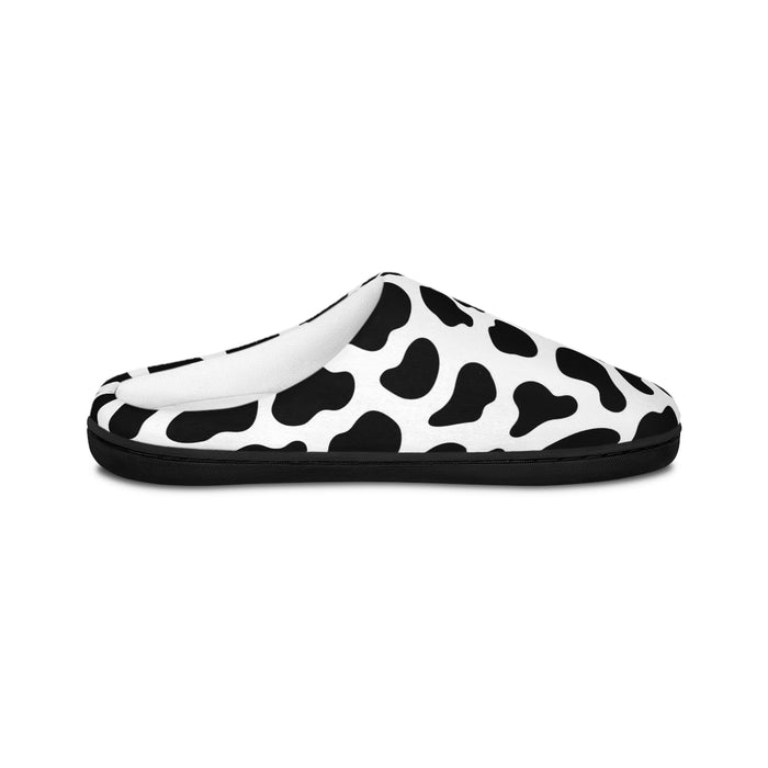 Black/White Cow Print Slippers For Women