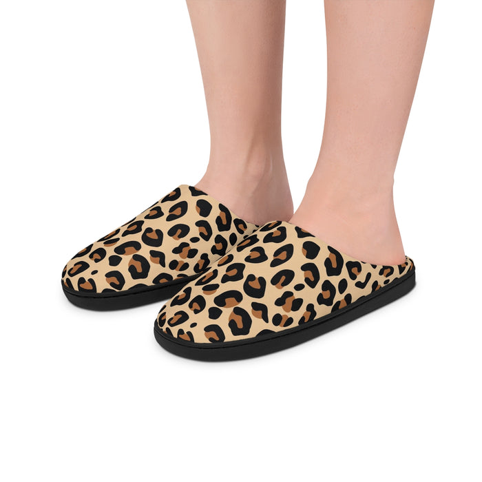 Brown Leopard Print Slippers for Women