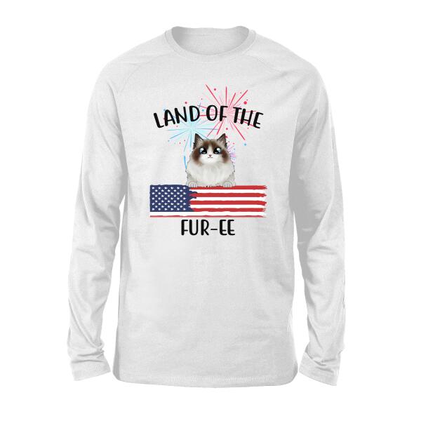 Personalized Shirt, Land Of The Furee Cat Dog Custom Gift For The Fourth Of July