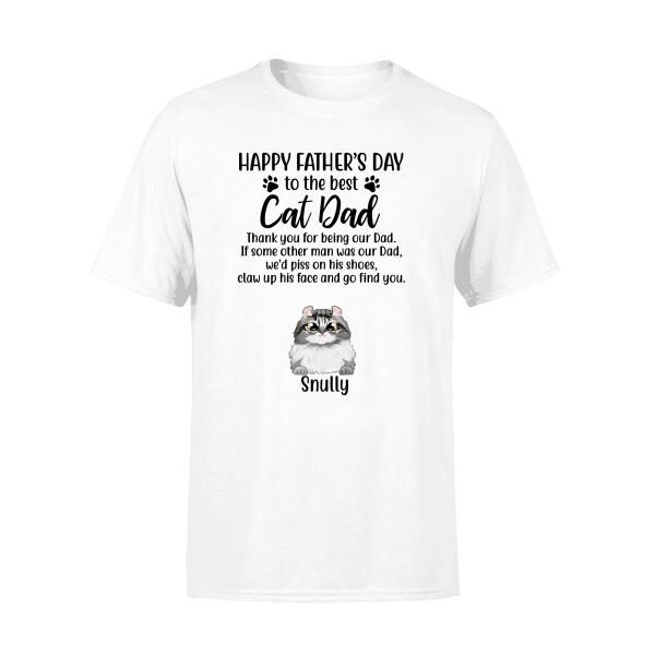 To the Best Cat Dad - Personalized Gifts Custom Cat Shirt for Cat Dad, Cat Lovers